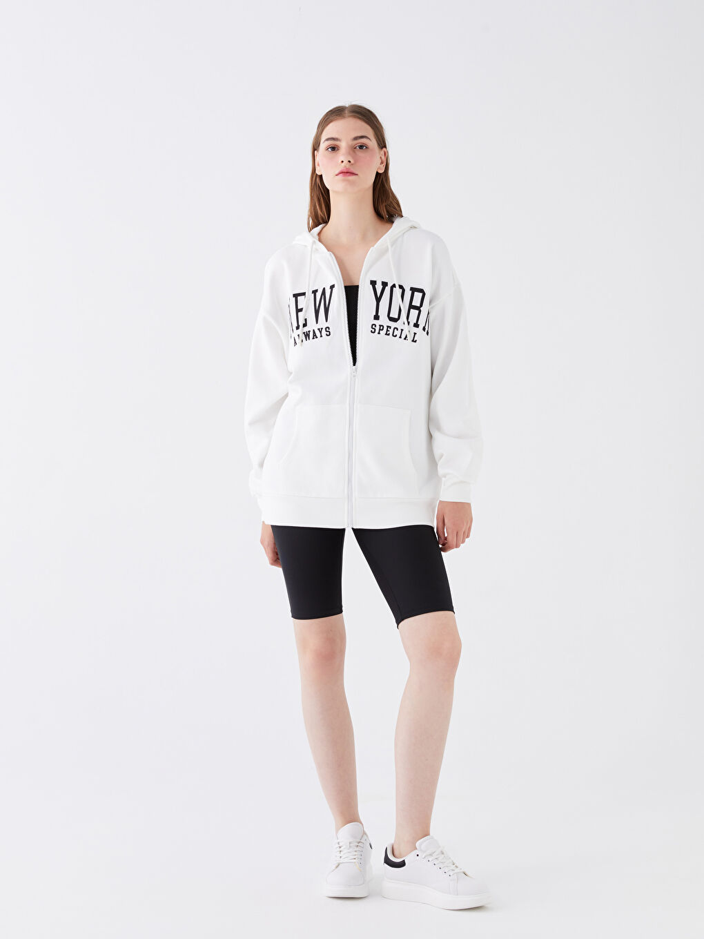 Hooded Oversize Women's Thick Zipper Sweatshirt-1