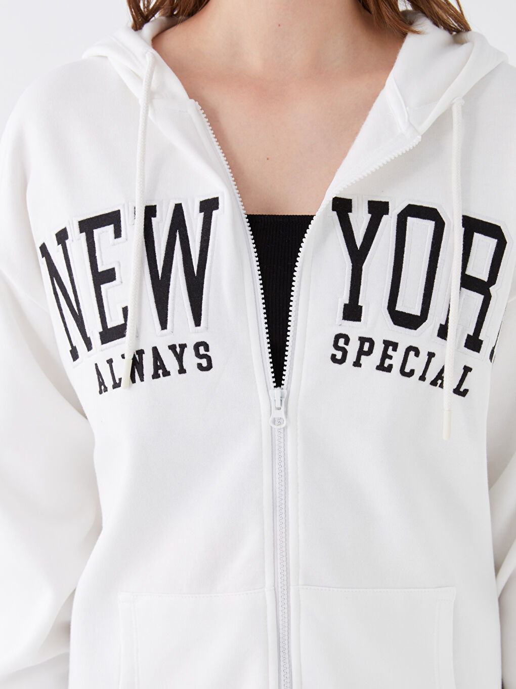 Hooded Oversize Women's Thick Zipper Sweatshirt-3