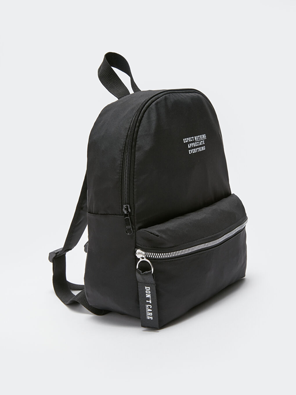 Siyah Paraşüt Kumaş Kadın Sırt Çantası-4