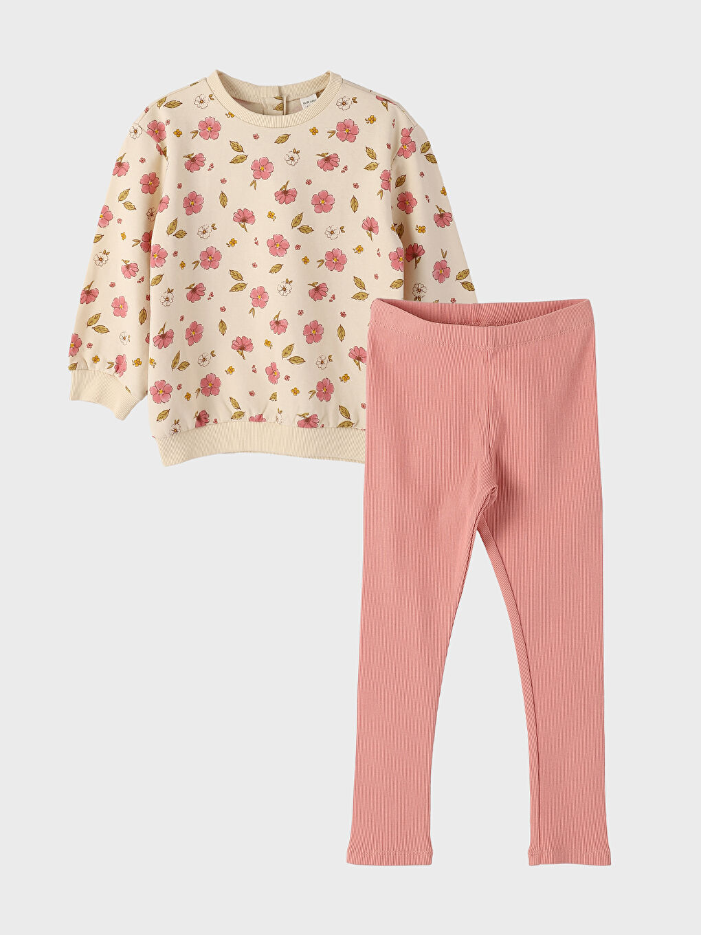 LCW baby Crew Neck Printed Baby Girl Pyjama Set, 2-Piece -W36491Z1-LRA