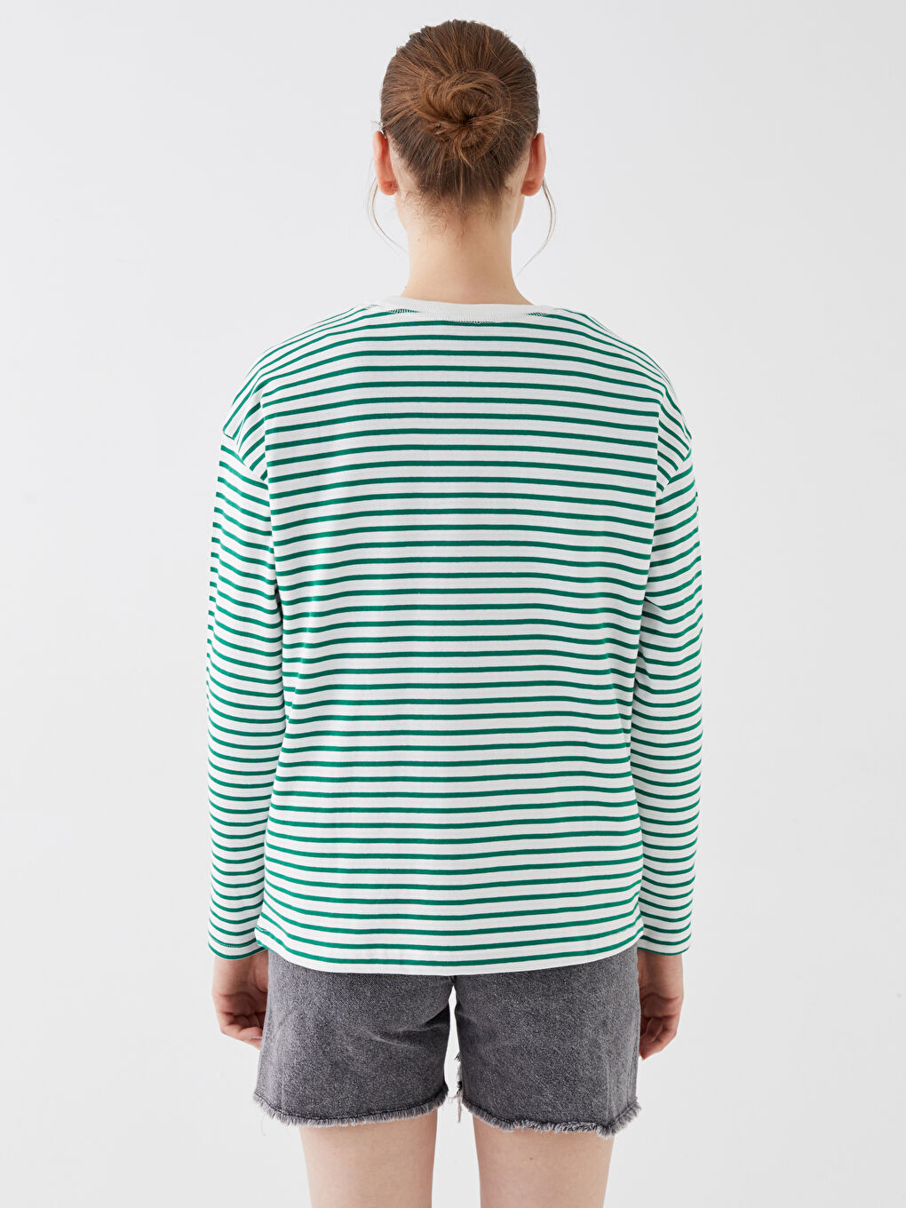LCW Vision Crew Neck Striped Long Sleeve Women's Sweatshirt -W36501Z8-LFT