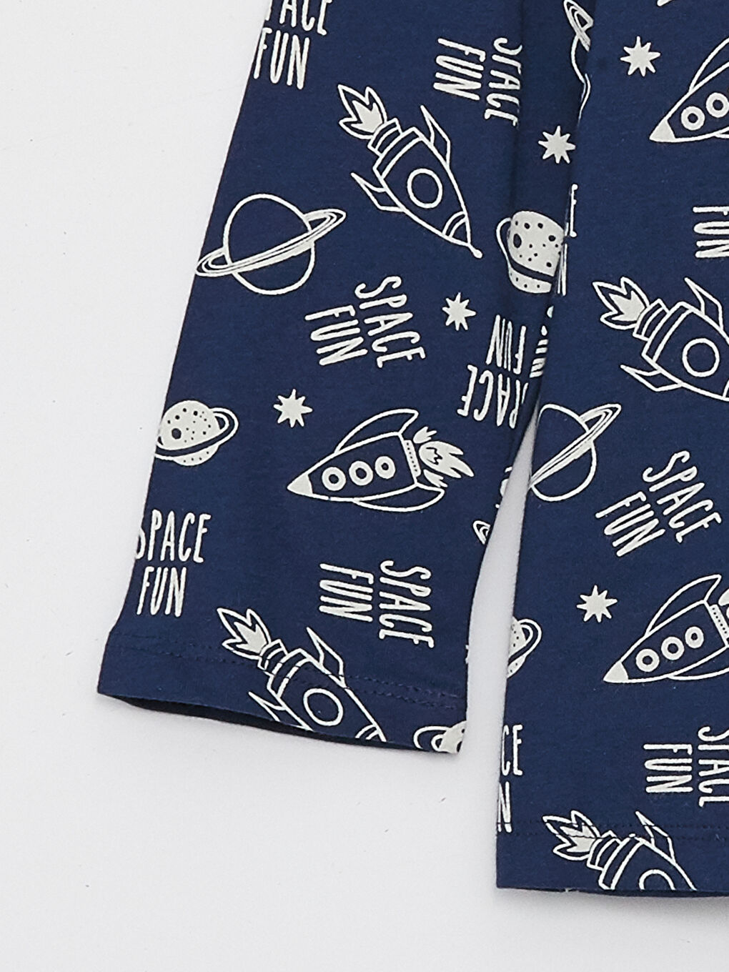 Lacivert Gömlek Yaka Desenli Uzun Kollu Erkek Çocuk Pijama Takımı-5