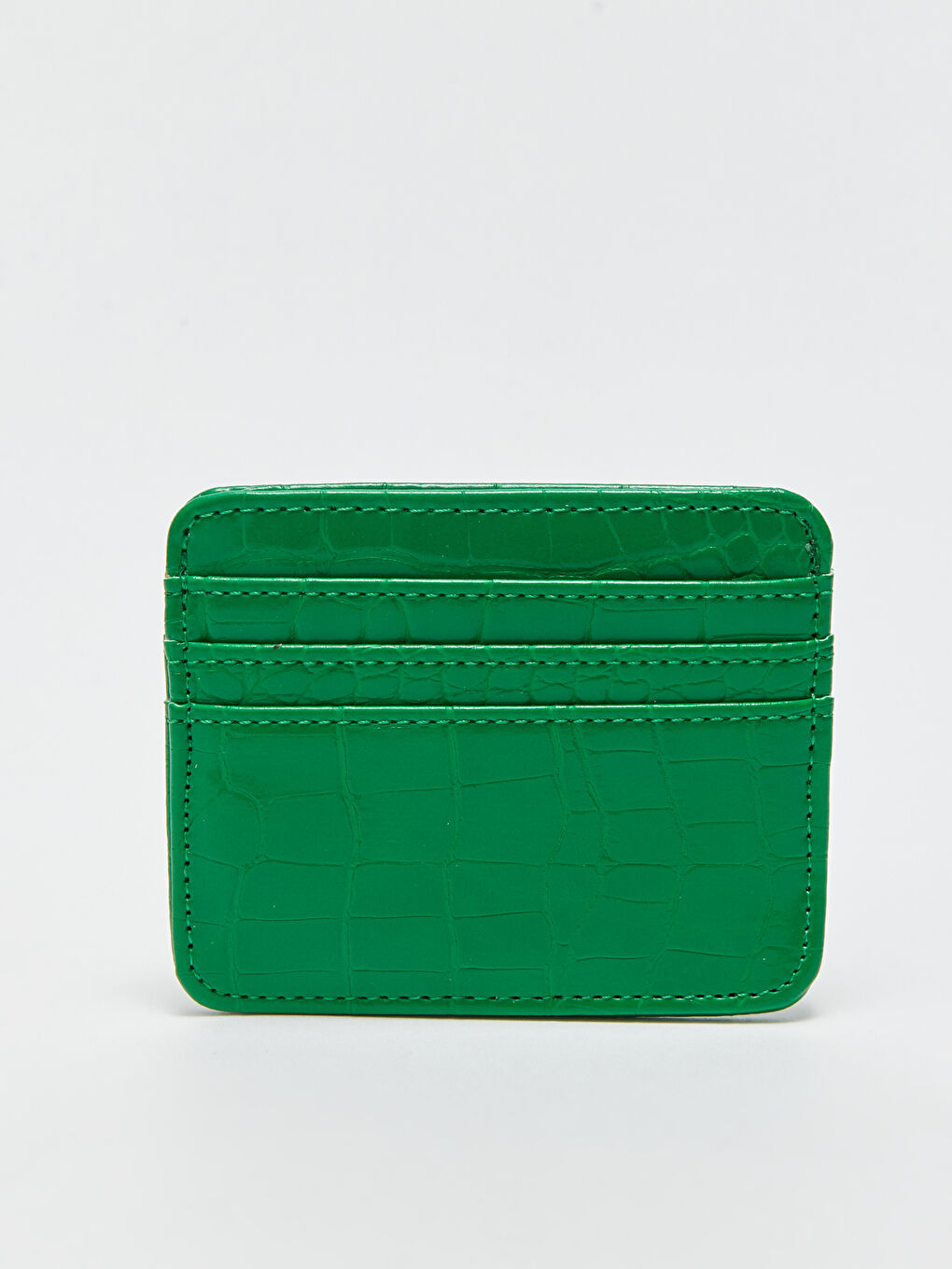 Faux Leather Croc Effect Women's Card Holder