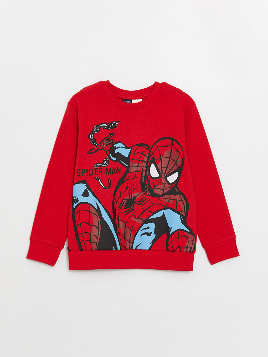 Kırmızı Bisiklet Yaka Spider-Man Baskılı Uzun Kollu Erkek Çocuk Sweatshirt ve Eşofman Altı-1