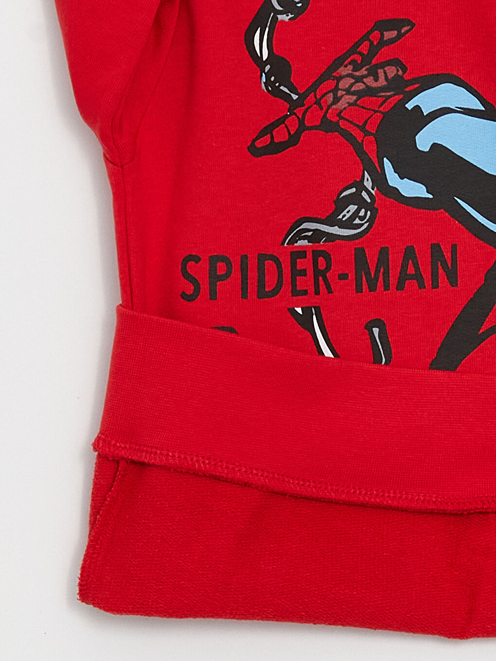 Kırmızı Bisiklet Yaka Spider-Man Baskılı Uzun Kollu Erkek Çocuk Sweatshirt ve Eşofman Altı-5