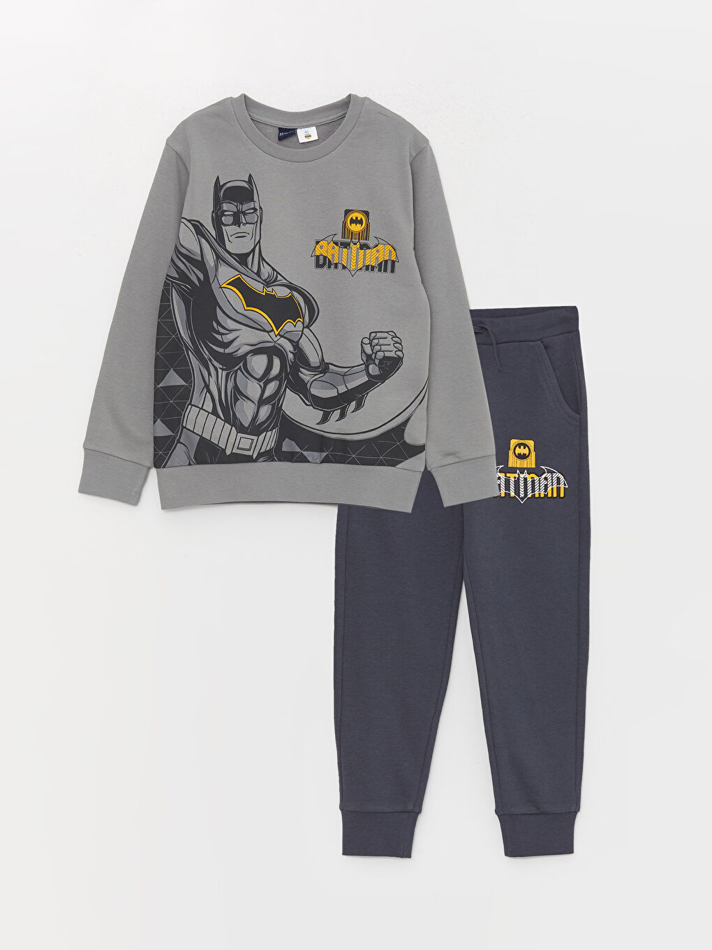 Crew Neck Batman Printed Long Sleeve Boy Sweatshirts and Sweatpants