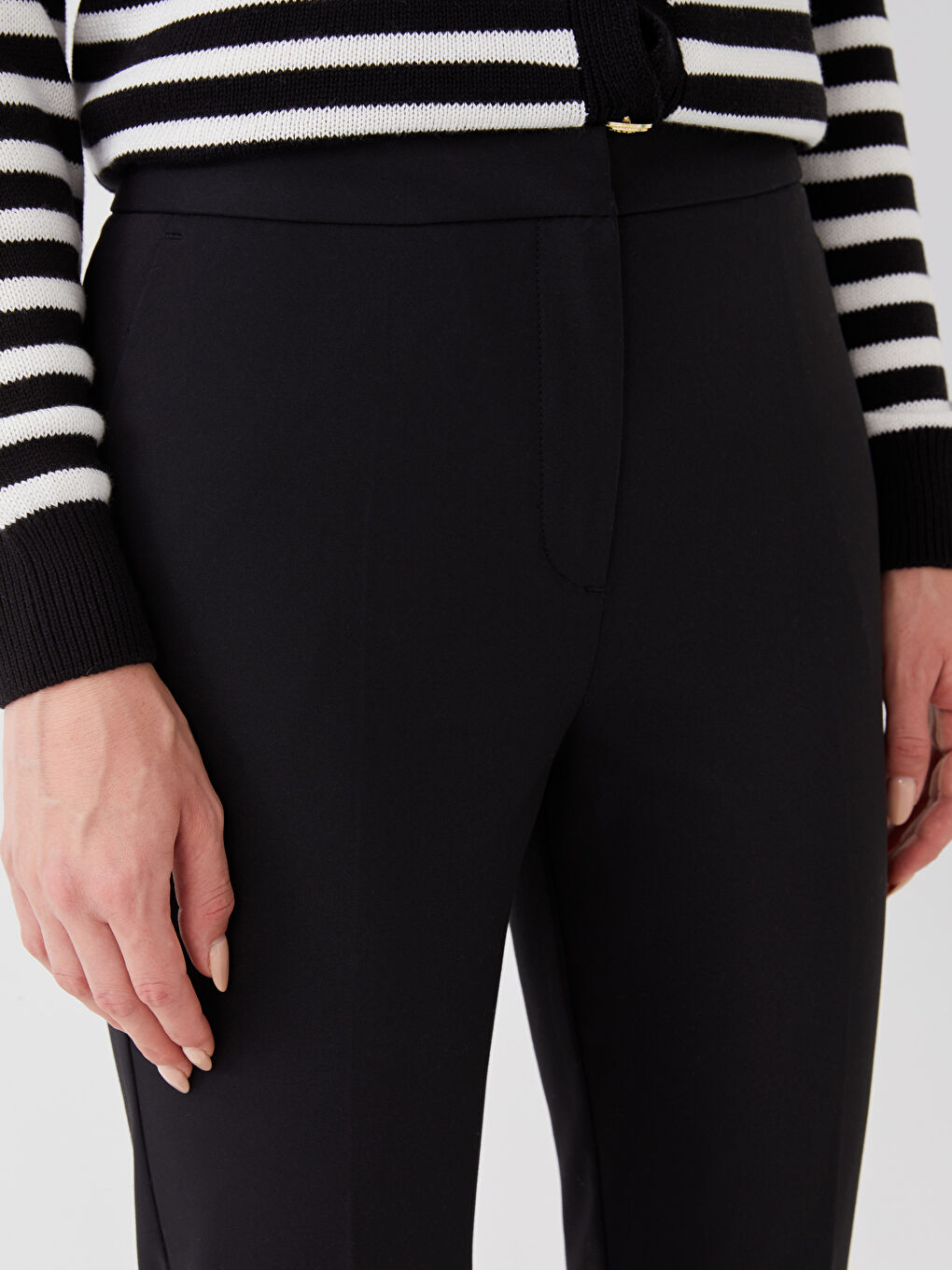 Брюки с высокой посадкой, прямые, сигаретного кроя для женщин-1