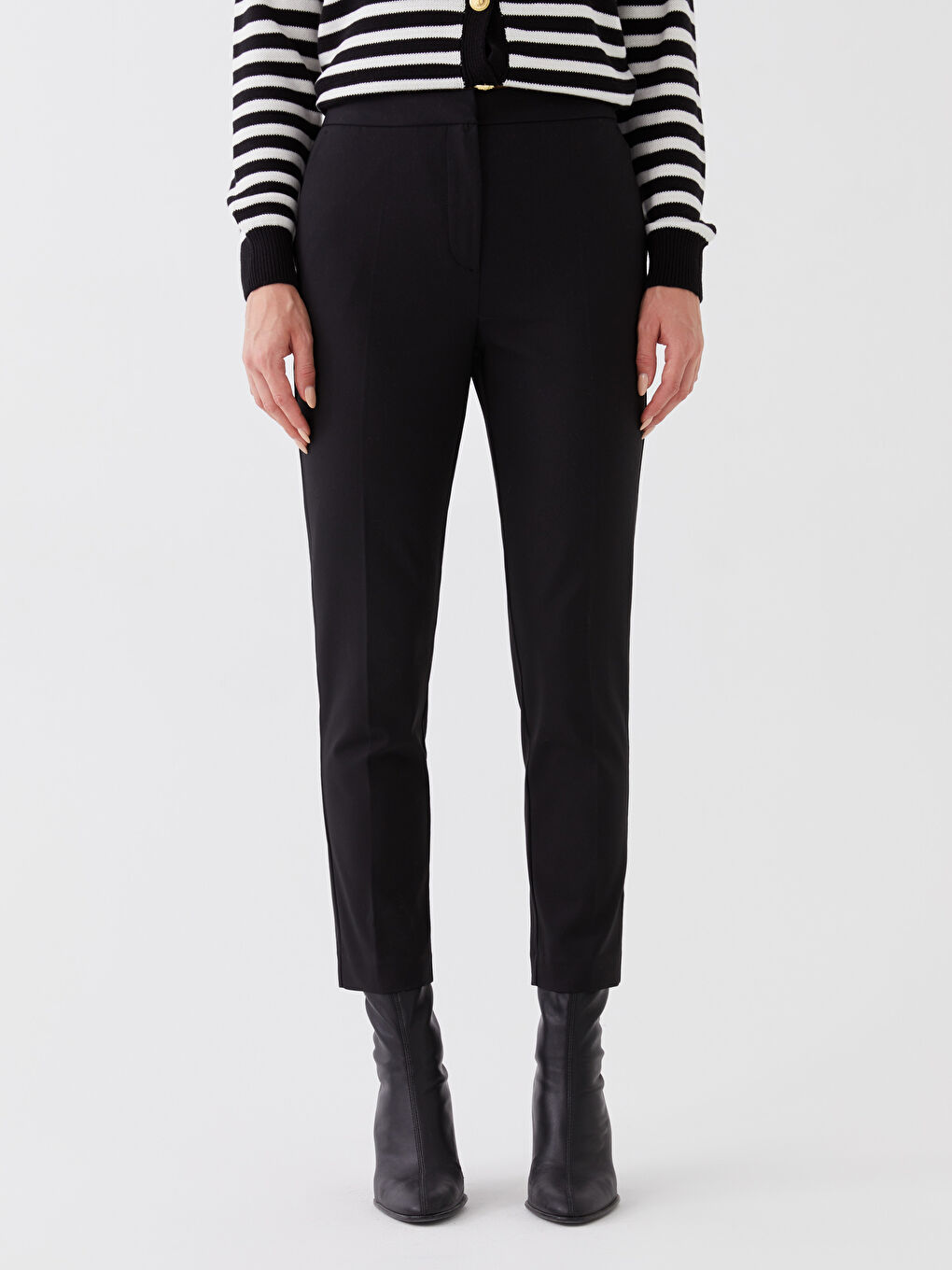 Брюки с высокой посадкой, прямые, сигаретного кроя для женщин-2