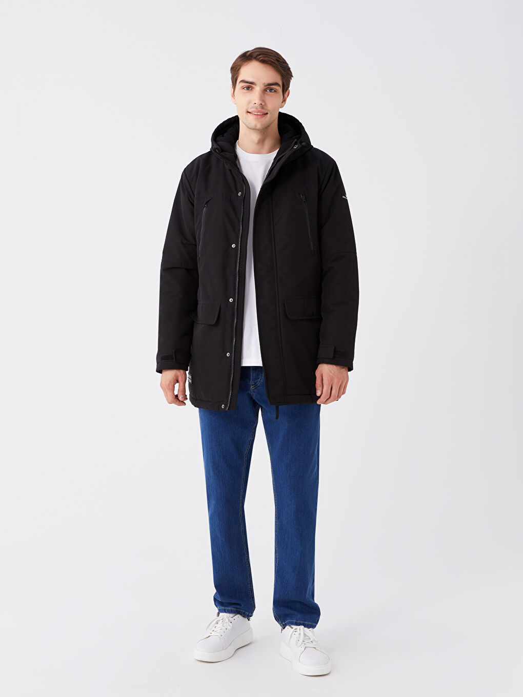 Manteau à Capuche Coupe Régulière pour Hommes-2