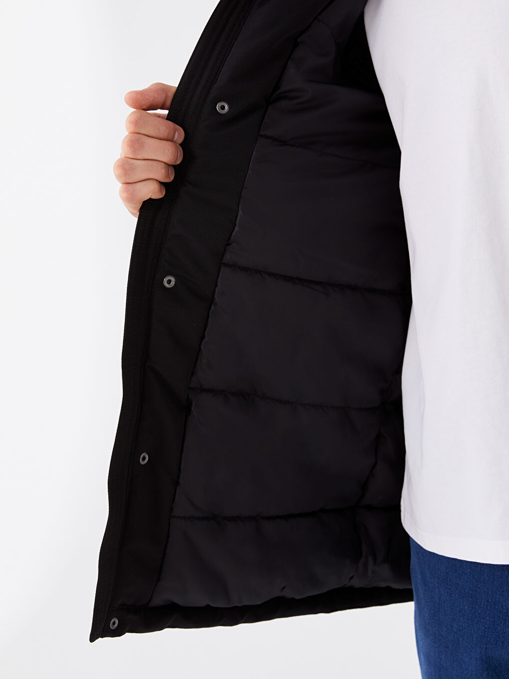 Manteau à Capuche Coupe Régulière pour Hommes-4