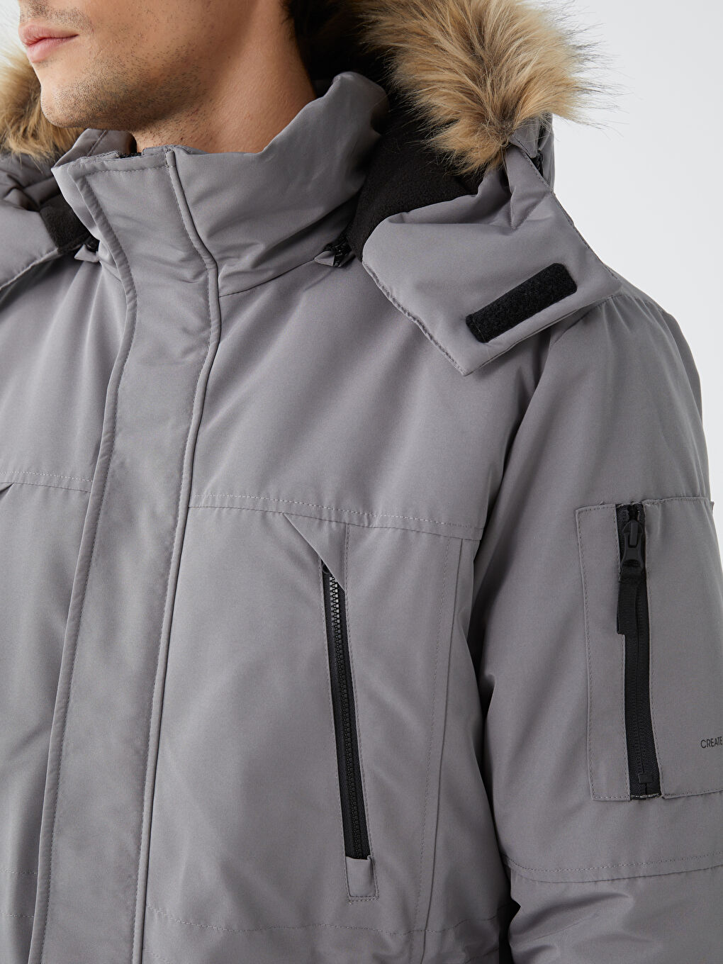 Standard Fit Hooded Men's Coat-3