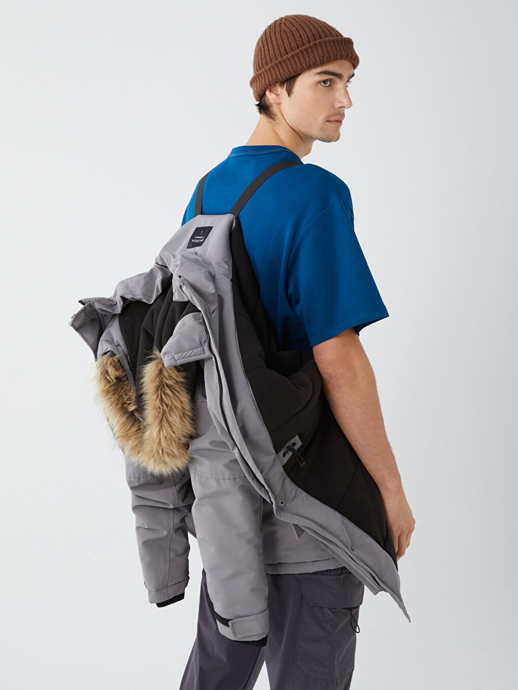 Standard Fit Hooded Men's Coat-5