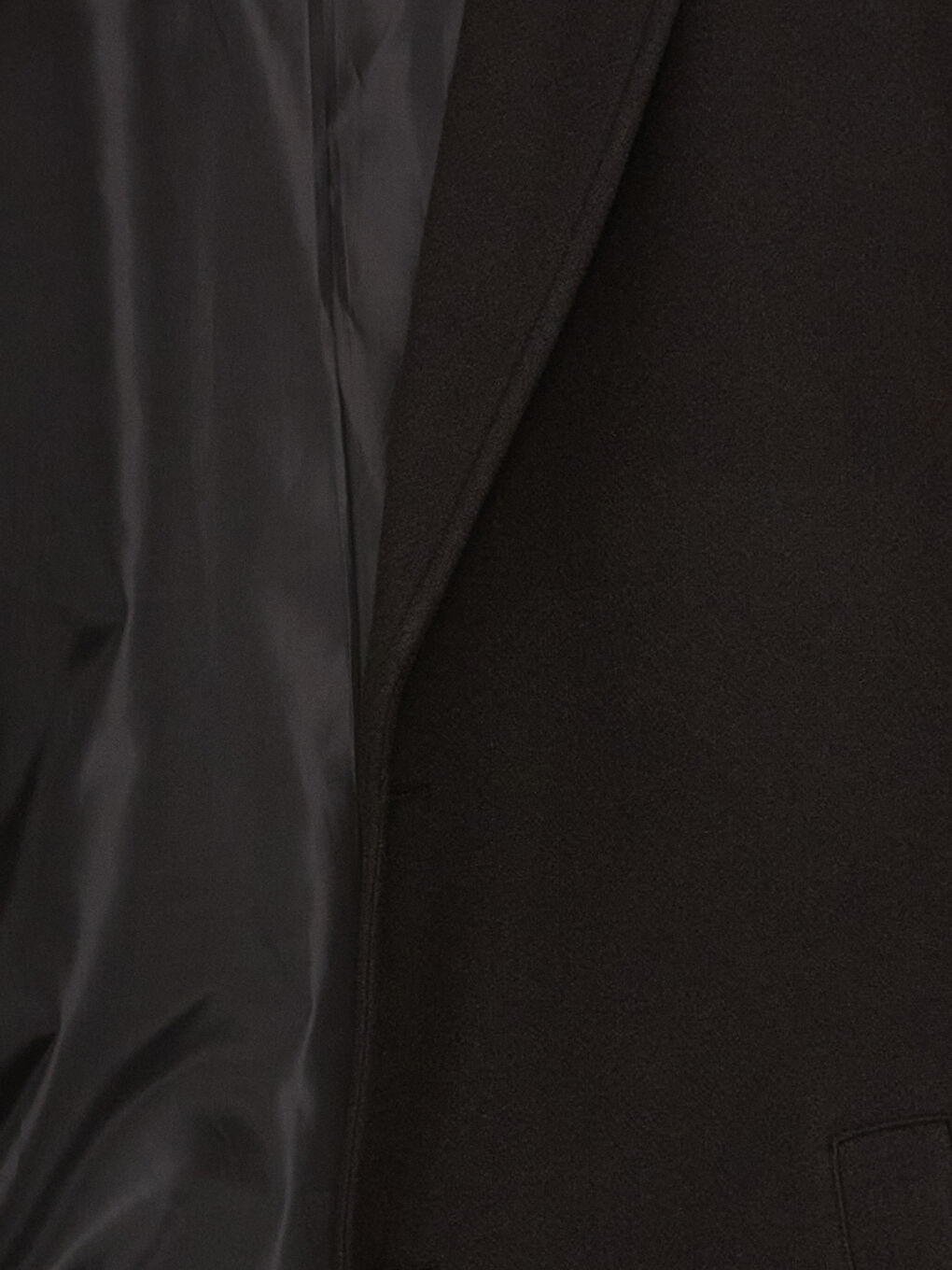 Siyah Standart Kalıp Ceket Yaka Erkek Kaşe Kaban-9