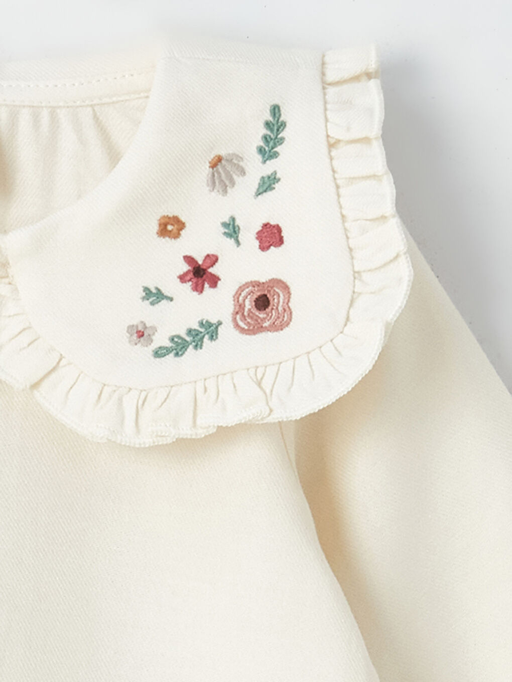 Set Bluză și Pantaloni cu Guler Bebe și Mânecă Lungă din Bumbac pentru Fetițe, Set 2 Bucăți-2