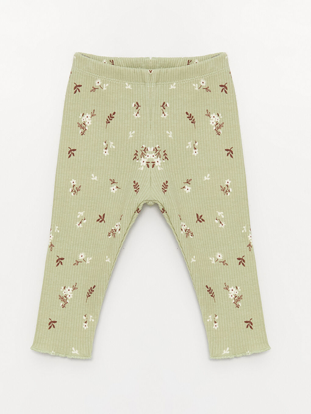 Yeşil Bisiklet Yaka Uzun Kollu Kız Bebek Tişört ve Tayt 2'li Takım-3