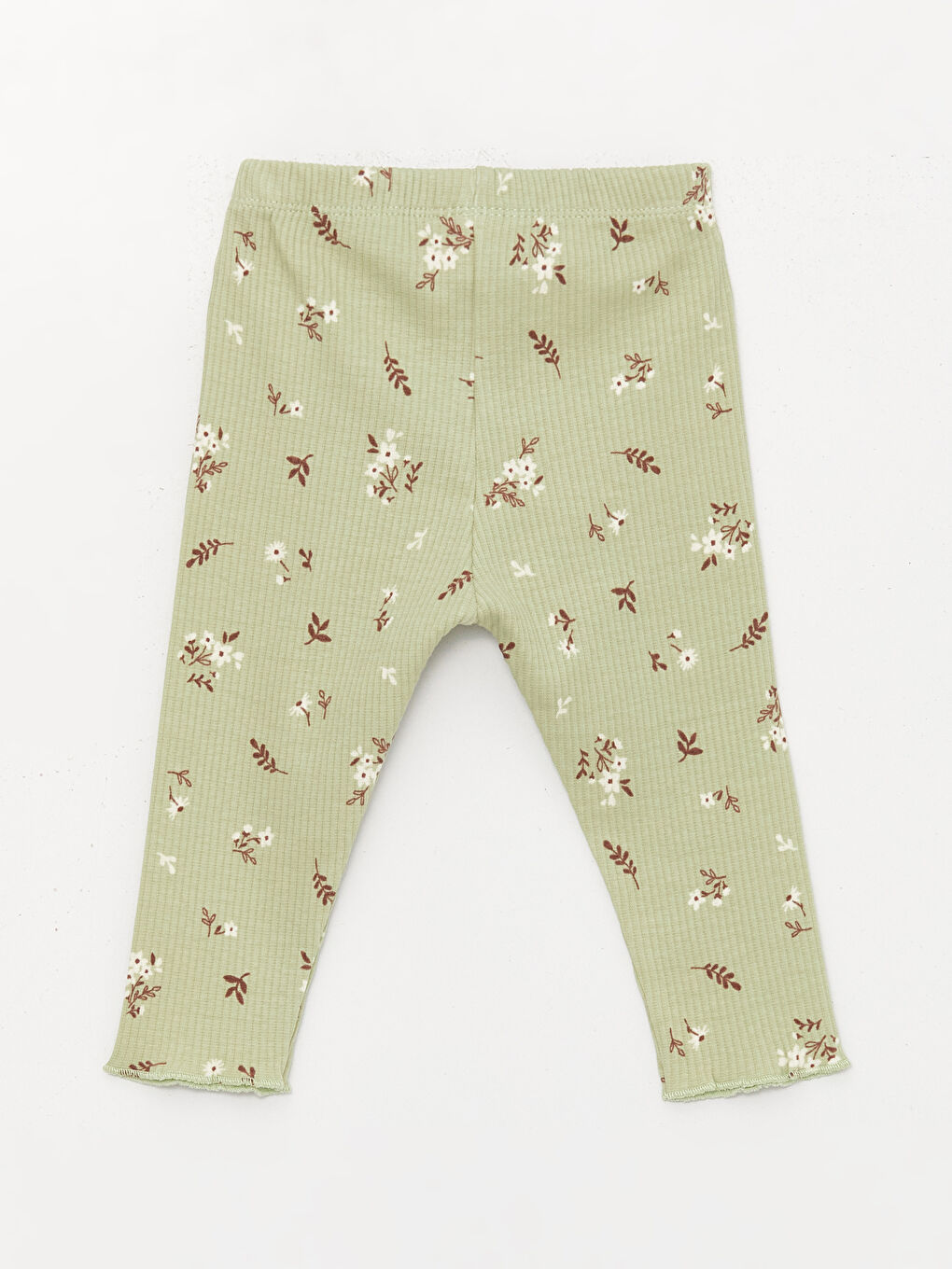 Yeşil Bisiklet Yaka Uzun Kollu Kız Bebek Tişört ve Tayt 2'li Takım-4