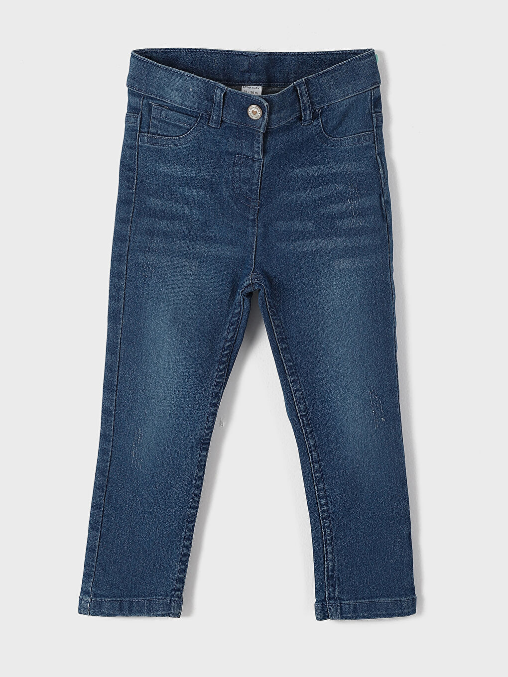 بنطلون جينز للبنات الرضع بخصر مرن بسيط