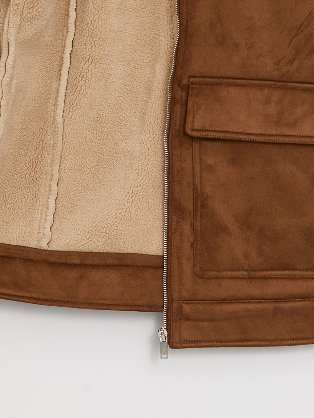 Standard Pattern Shirt Collar Men's Suede Coat-7