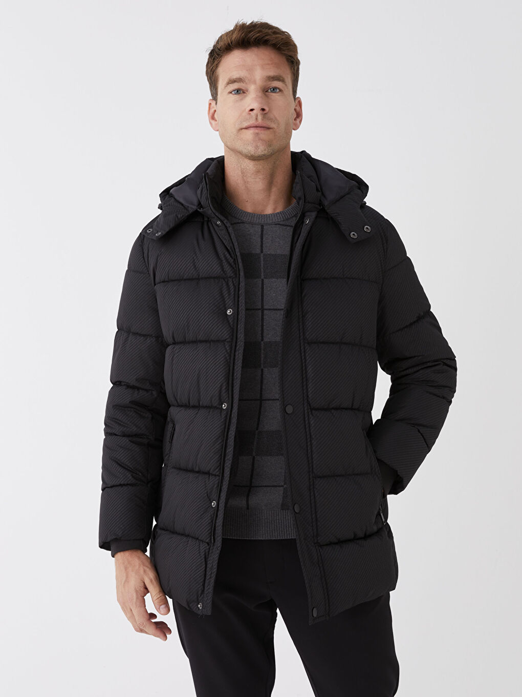 Standard Fit Hooded Men's Puffer Coat