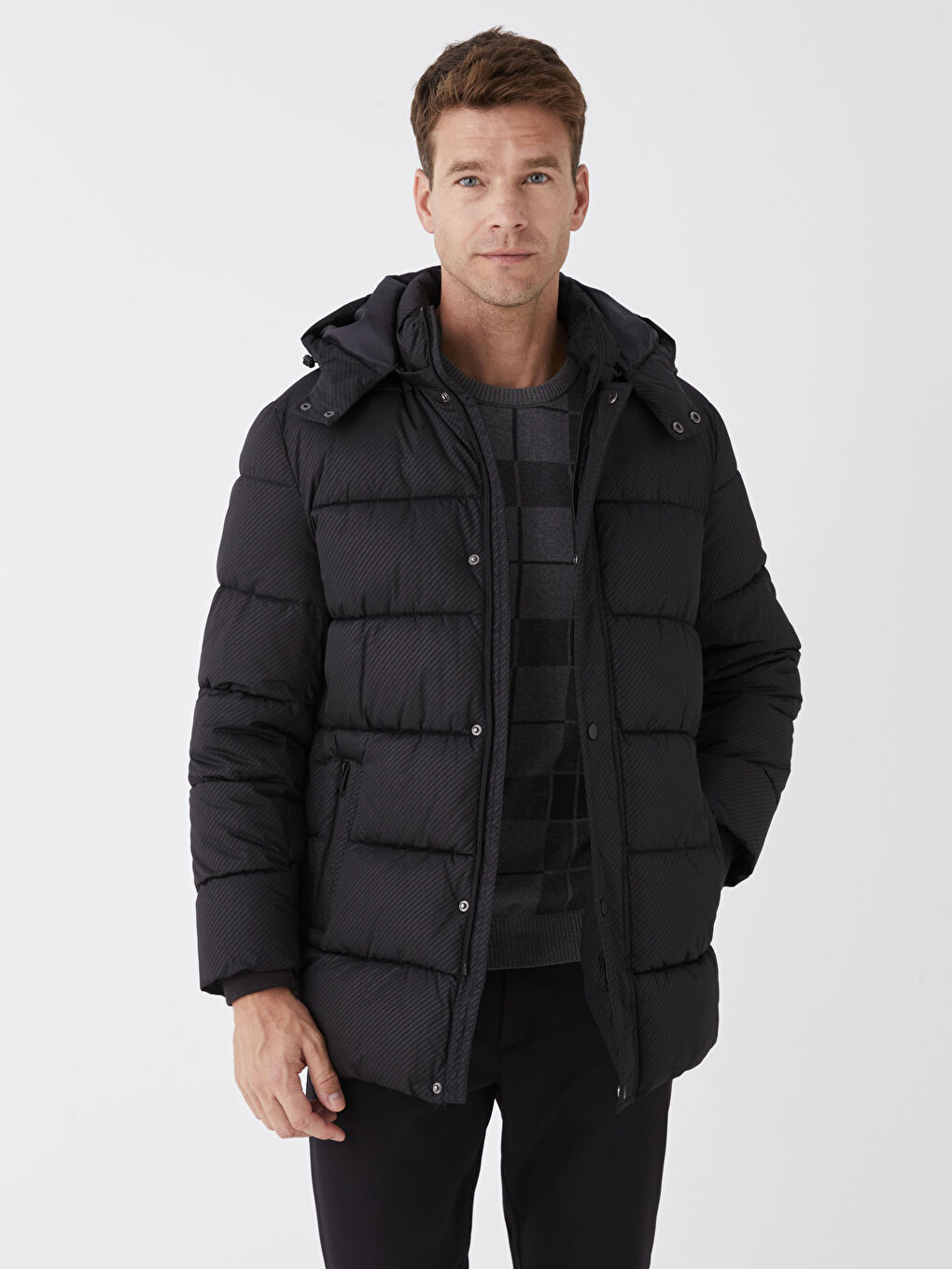 Standard Fit Hooded Men's Puffer Coat-2