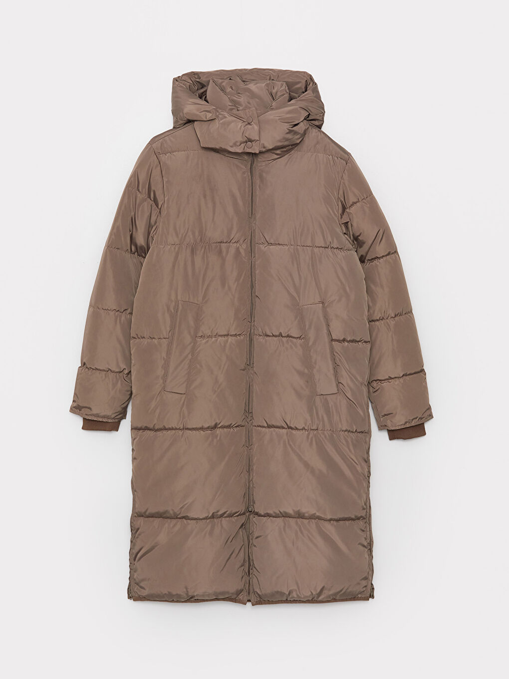 ქალებისთვის კაპიუშონიანი უბრალო დუტის ქურთუკი-6