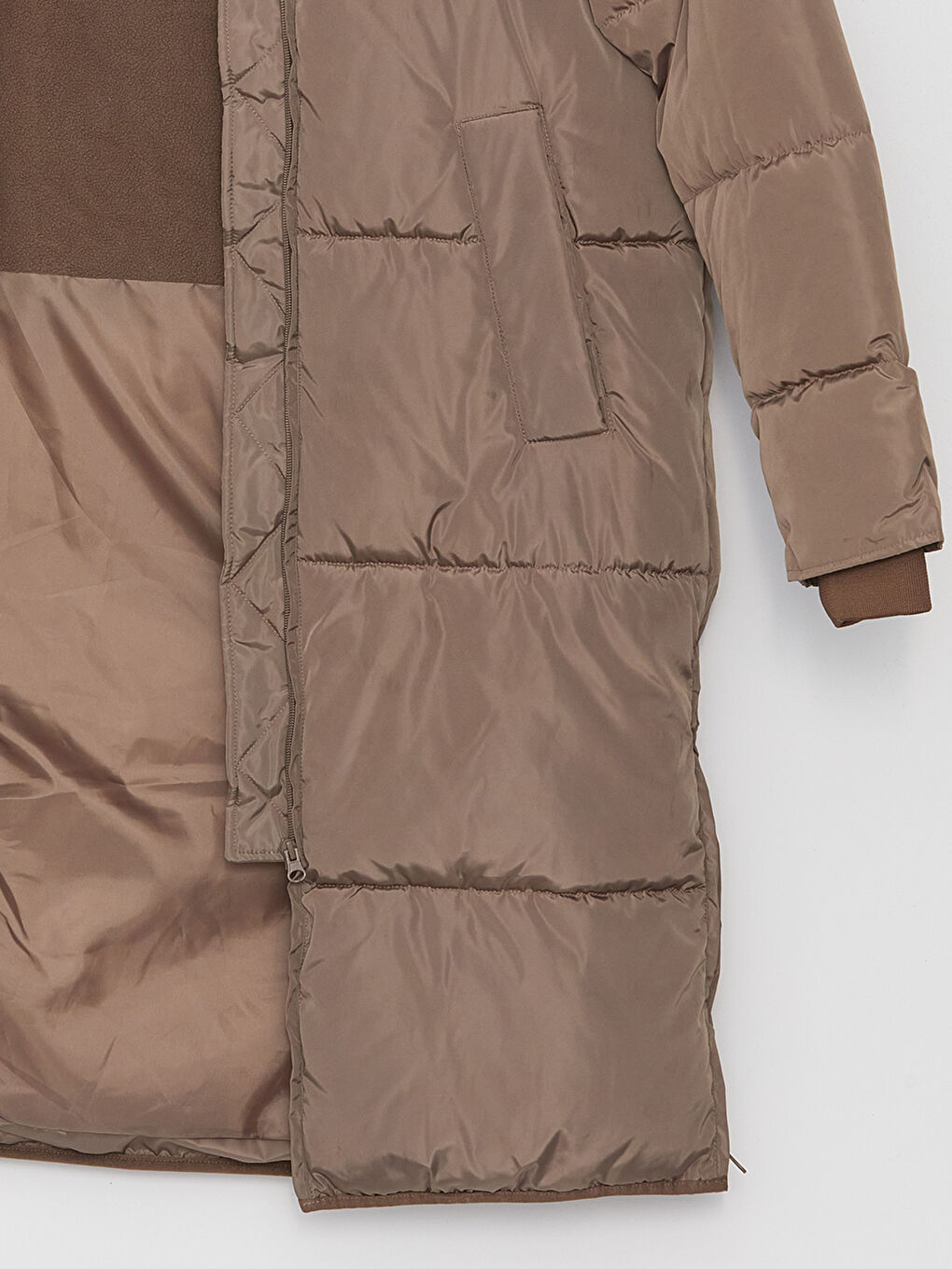 ქალებისთვის კაპიუშონიანი უბრალო დუტის ქურთუკი-8