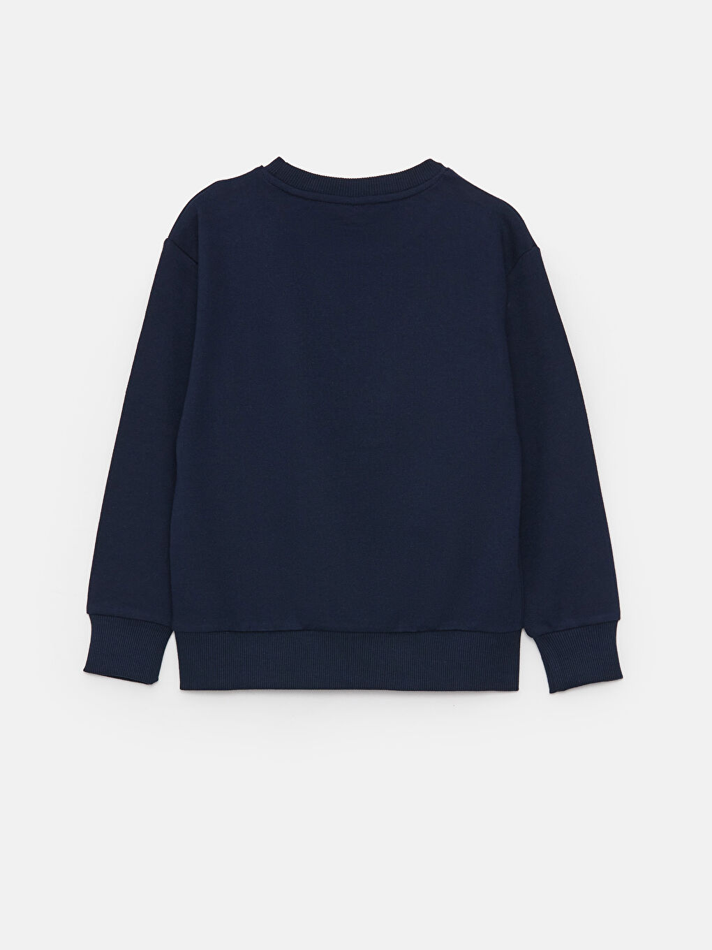 Lacivert Rahat Kalıp Bisiklet Yaka Baskılı Erkek Çocuk Sweatshirt-1