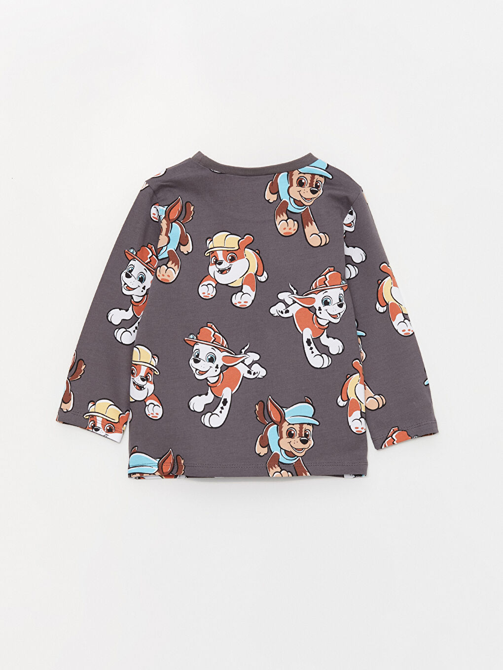 LCW baby Gri Bisiklet Yaka Uzun Kollu Paw Patrol Baskılı Erkek Bebek Pijama Takım - 6