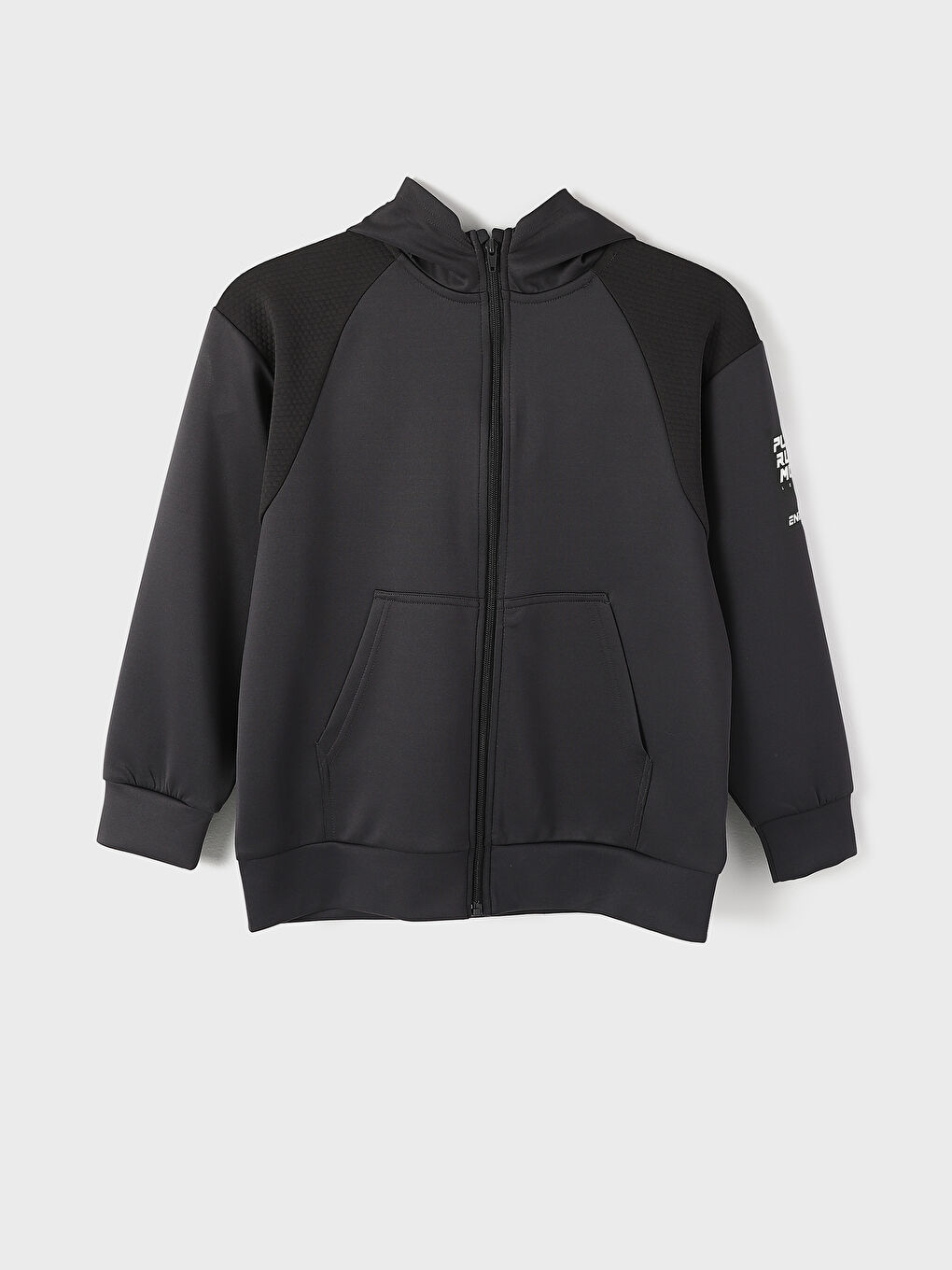 Relaxed Fit Hooded Boys' Zippered Sweatshirt -W36722Z4-HEF