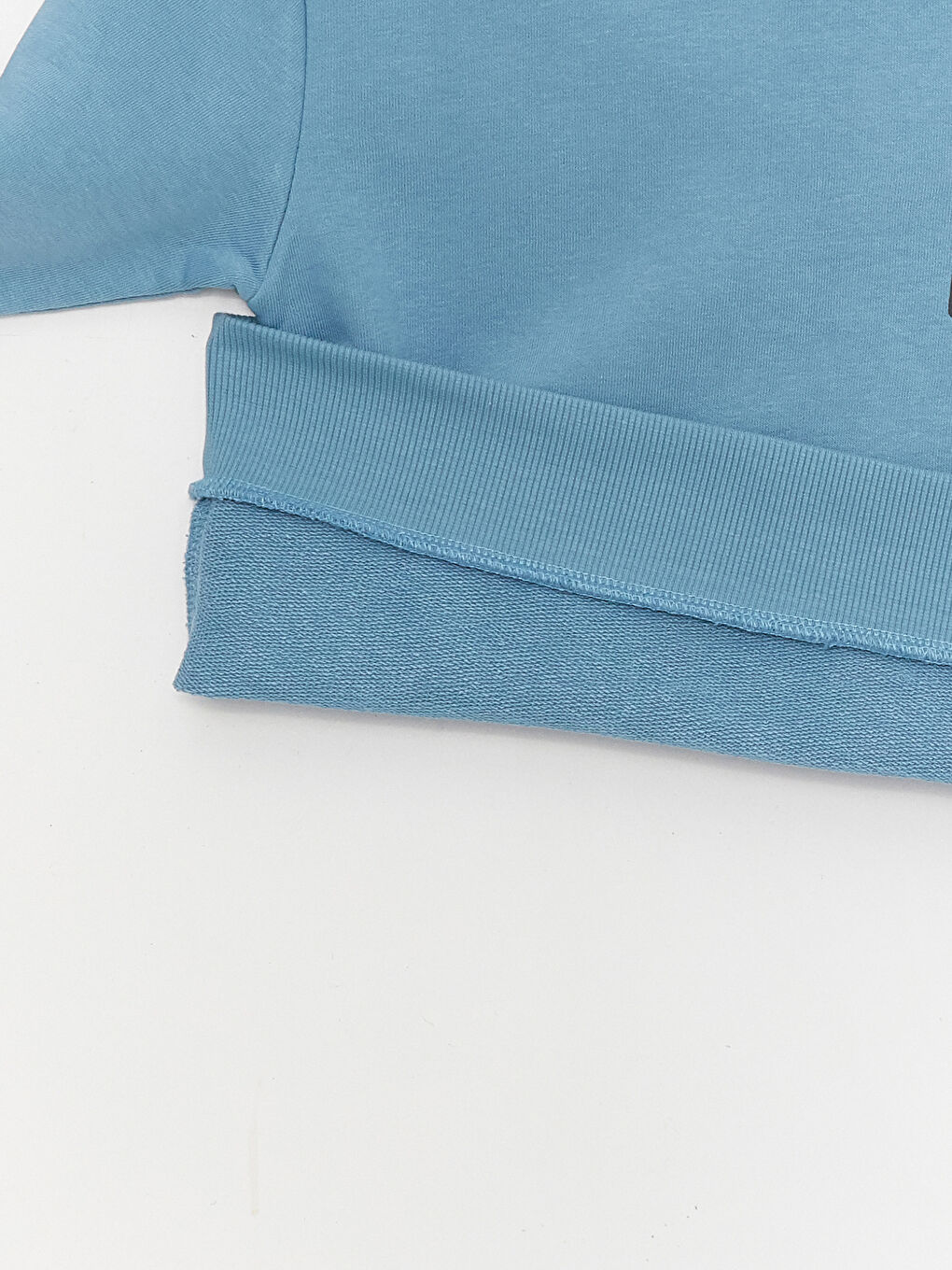 Mavi Rahat Kalıp Baskılı Erkek Çocuk Hoodie-2