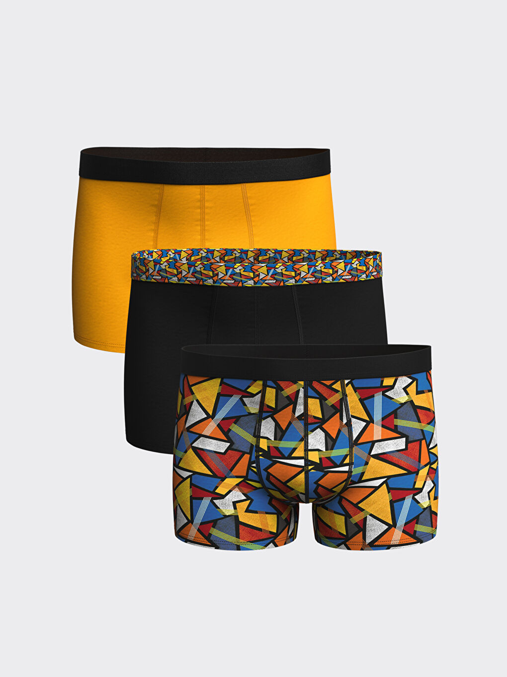 Siyah Standart Kalıp Pamuklu Esnek Erkek Boxer 3'lü