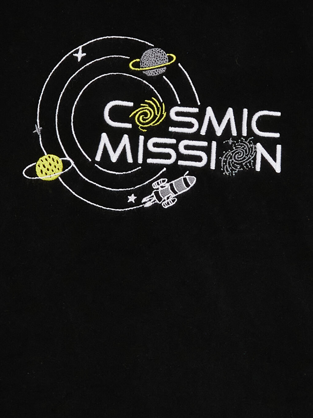 Дөңгелек жағалы принтті ұзын жең барқыт ұлдарға арналған пижама жинағы-2