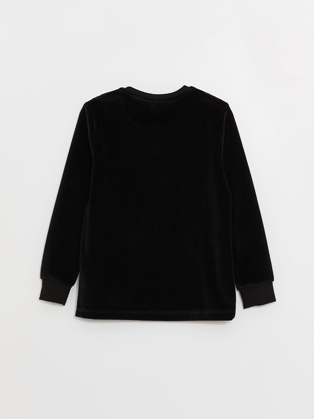 Дөңгелек жағалы принтті ұзын жең барқыт ұлдарға арналған пижама жинағы-3