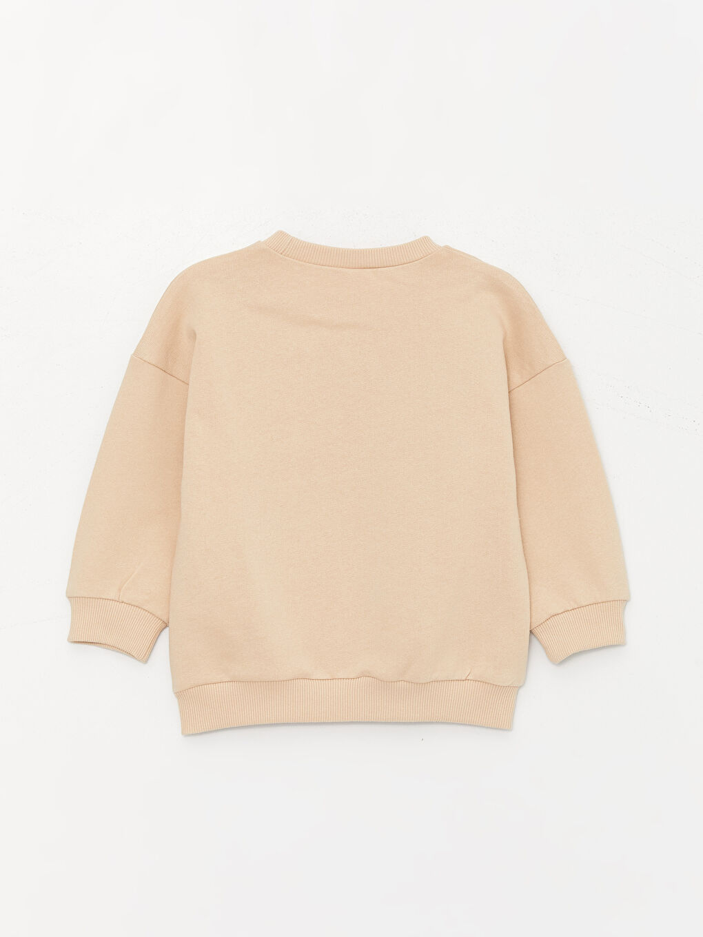 Bej Bisiklet Yaka Uzun Kollu Baskılı Erkek Bebek Sweatshirt 2'li-2