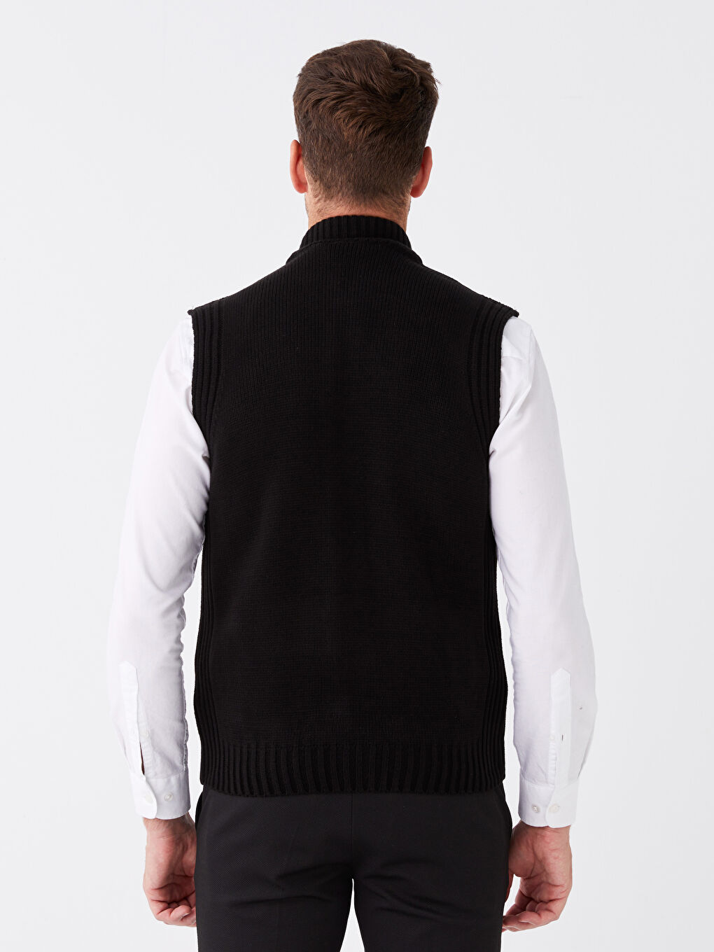 LCWAIKIKI Classic Regular Fit Funnel Neck Men's Knitwear Waistcoat -W36763Z8-CVL