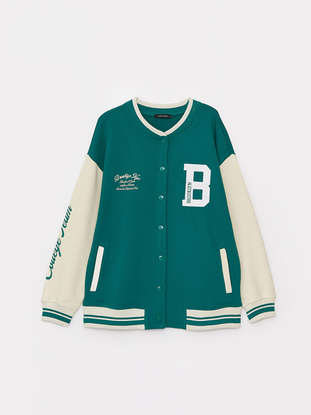 Printed Long Sleeve Women's College Jacket-10