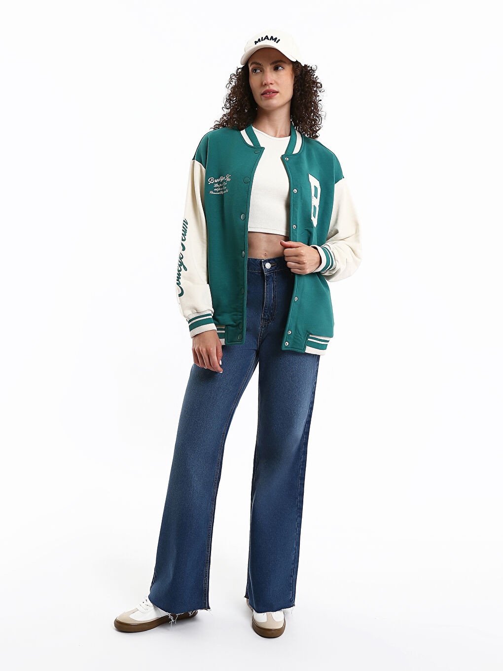 Printed Long Sleeve Women's College Jacket-2