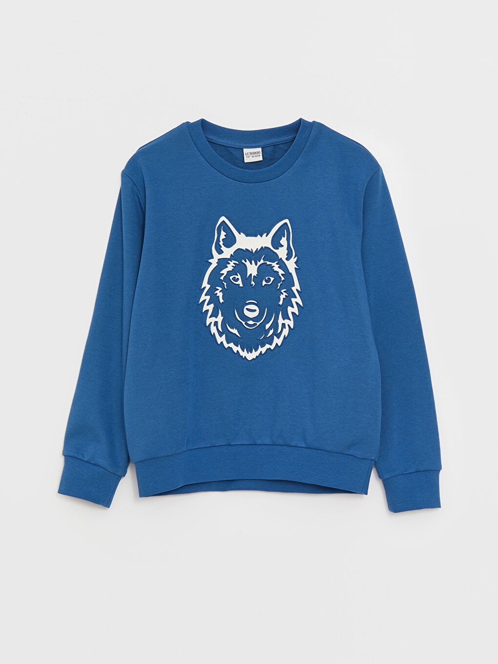 Mavi Bisiklet Yaka Baskılı Uzun Kollu Erkek Çocuk Sweatshirt