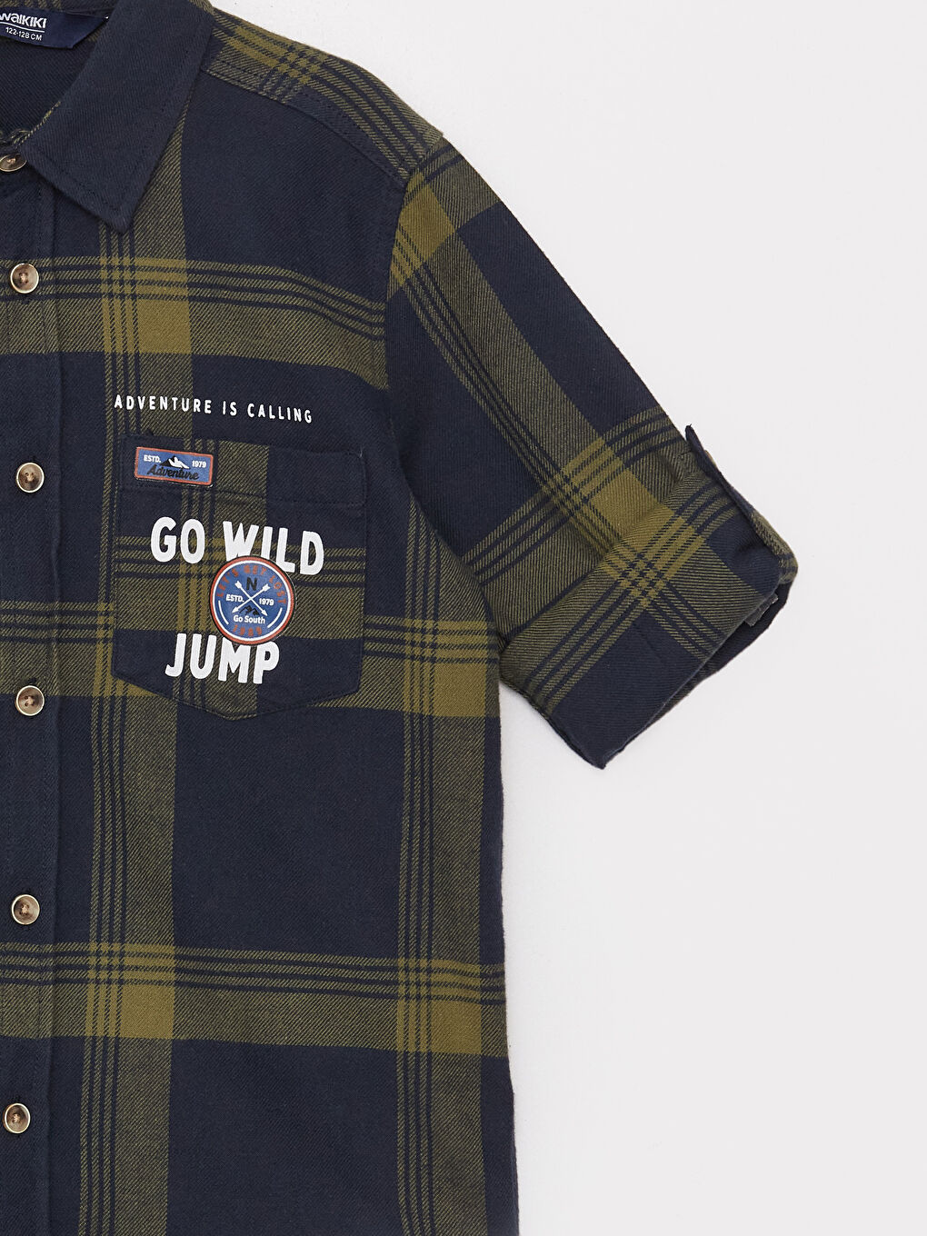 Lacivert Ekose Erkek Çocuk Oduncu Gömlek-2