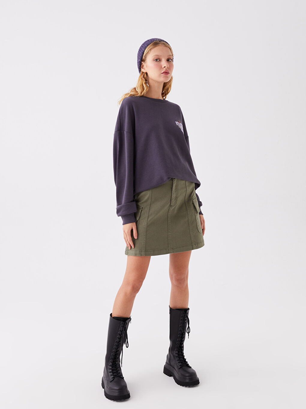 Әйелдерге арналған ұзын жеңді принтті оверсайз свитшот-2