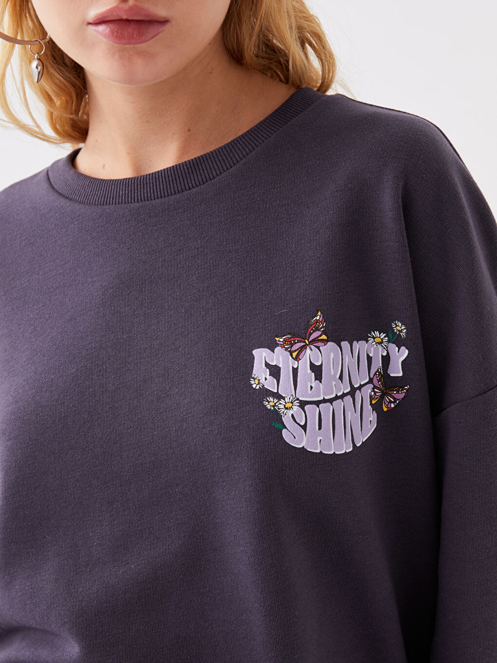 Әйелдерге арналған ұзын жеңді принтті оверсайз свитшот-3