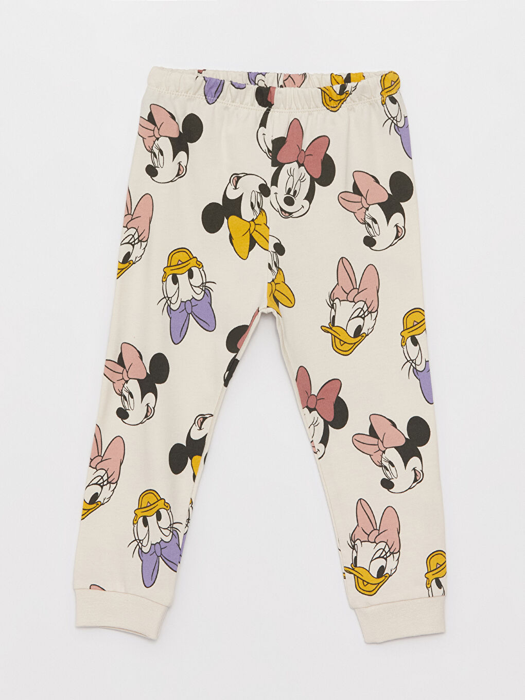 LCW baby Bej Bisiklet Yaka Minnie Mouse Baskılı Kız Bebek Pijama Takımı - 4