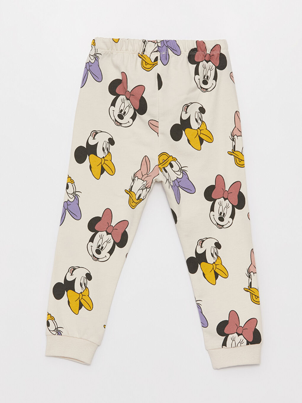 LCW baby Bej Bisiklet Yaka Minnie Mouse Baskılı Kız Bebek Pijama Takımı - 6