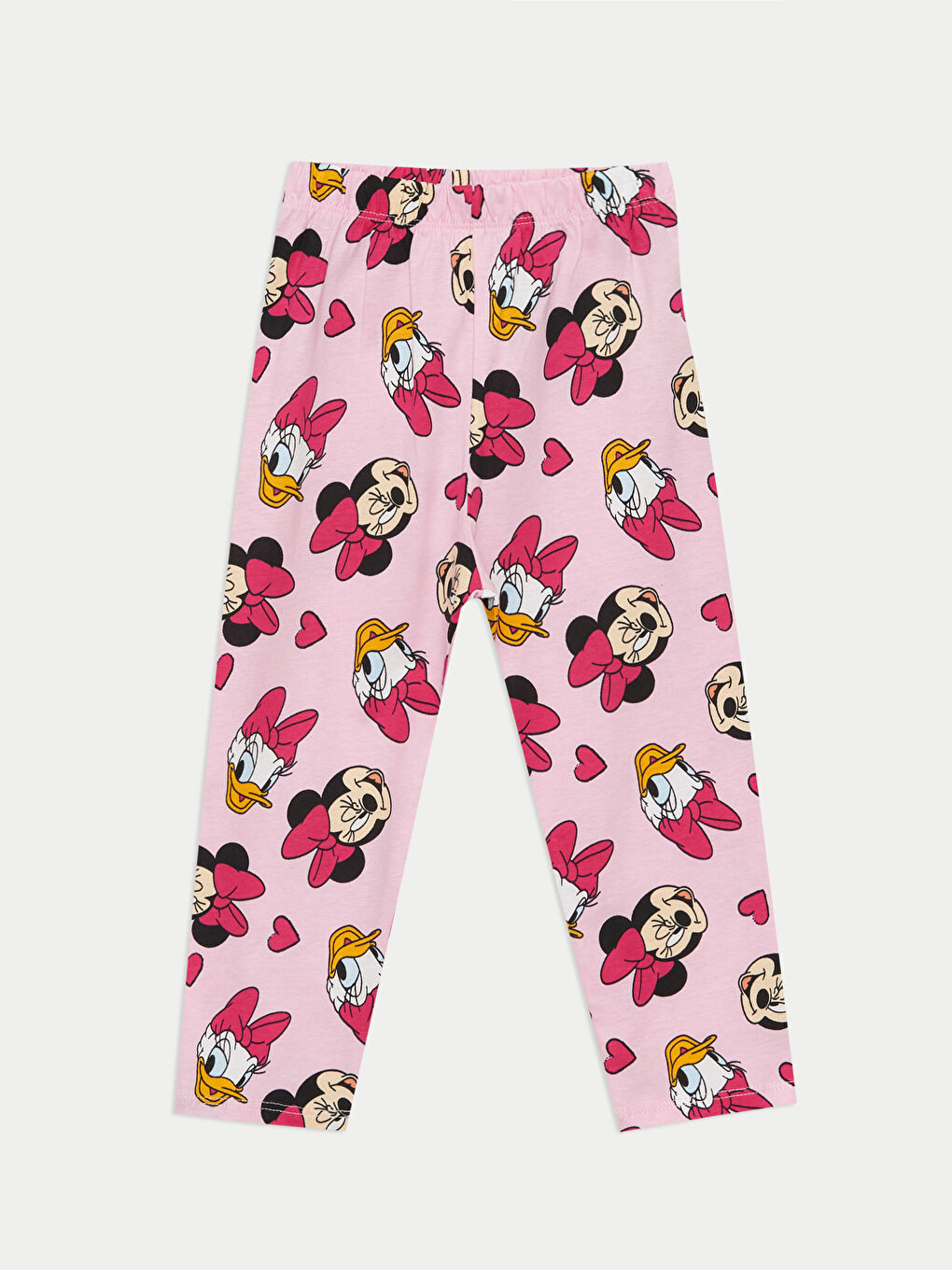 LCW baby Pembe Polo Yaka Uzun Kollu Minnie Mouse Baskılı Kız Bebek Pijama Takımı - 3