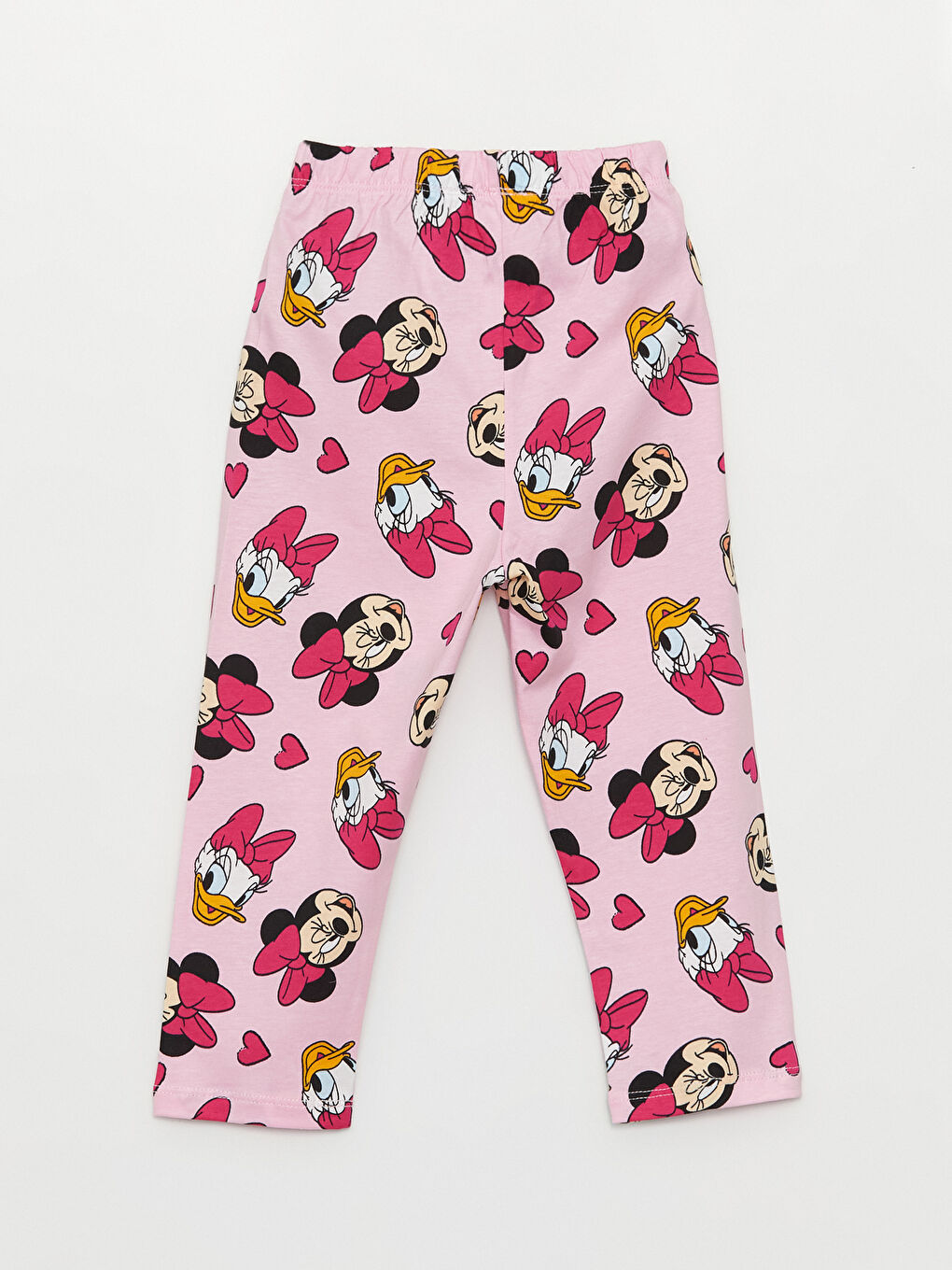 LCW baby Pembe Polo Yaka Uzun Kollu Minnie Mouse Baskılı Kız Bebek Pijama Takımı - 4