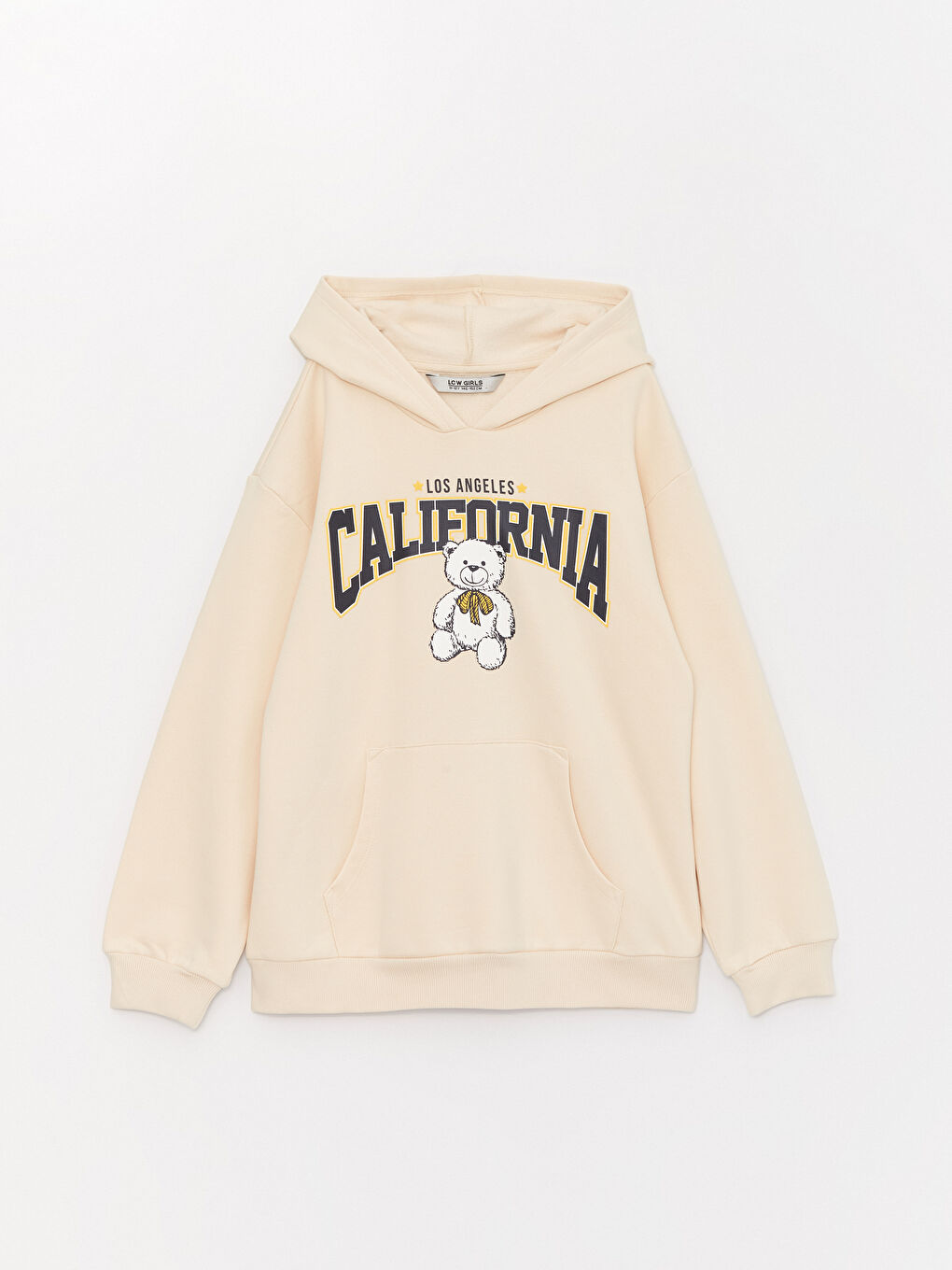 LCW Kids Printed Long Sleeve Girls' Hoodie -W36852Z4-FF7