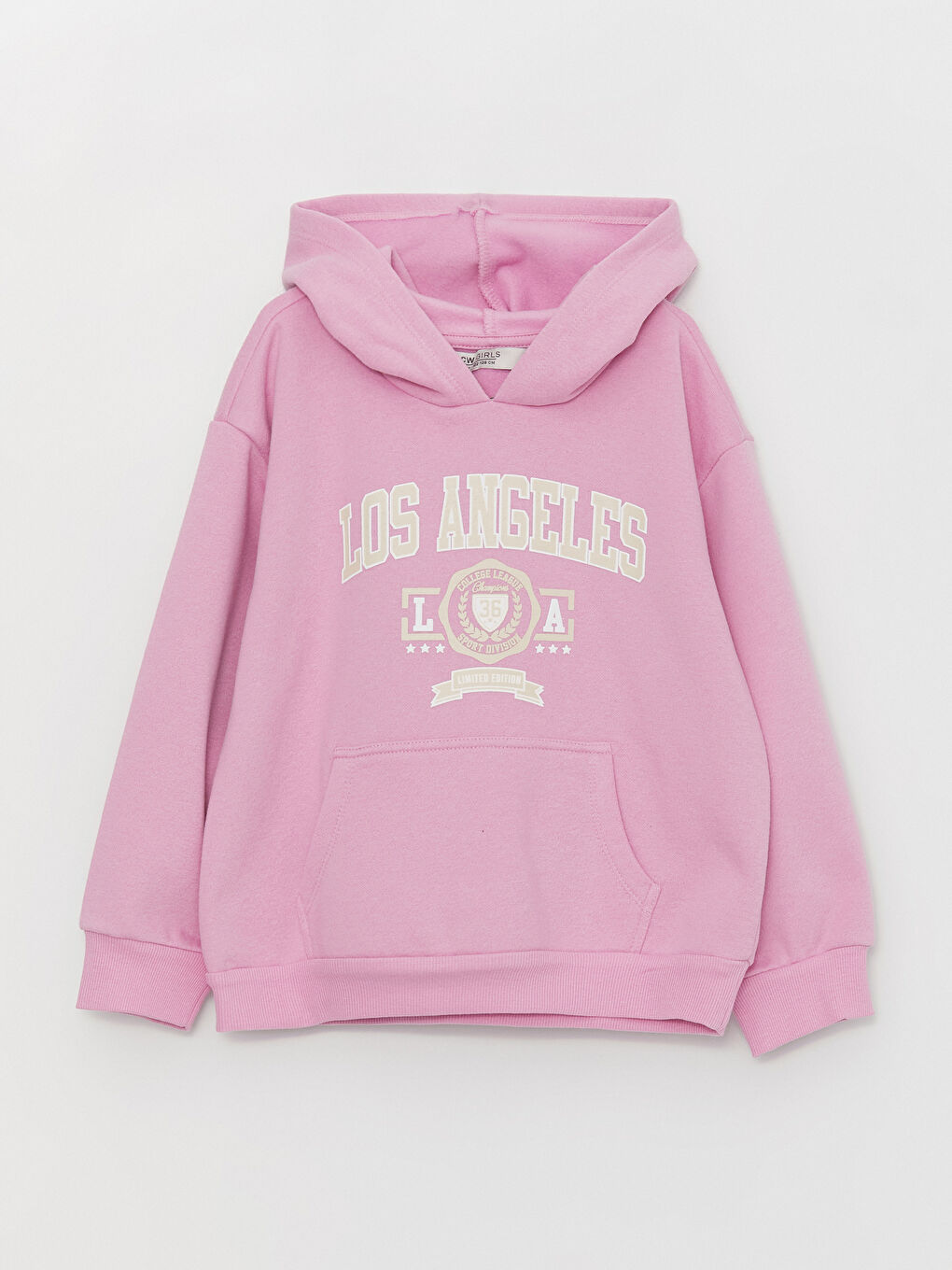 LCW Kids Lila Baskılı Uzun Kollu Kız Çocuk Hoodie