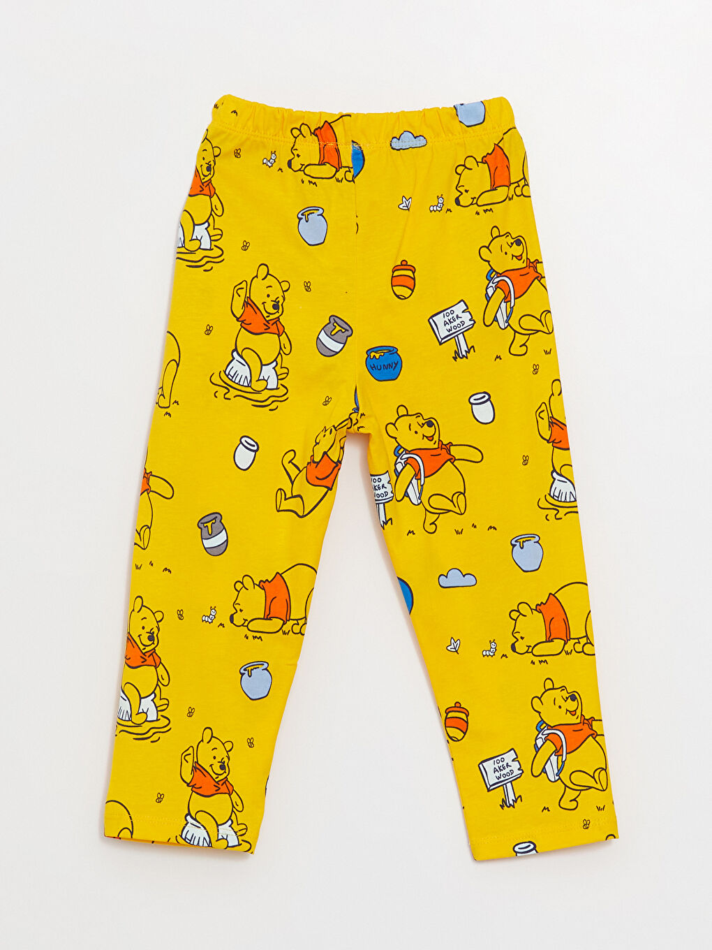 LCW baby Sarı Baskılı Polo Yaka Uzun Kollu Winnie the Pooh Baskılı Erkek Bebek Pijama Takımı - 4