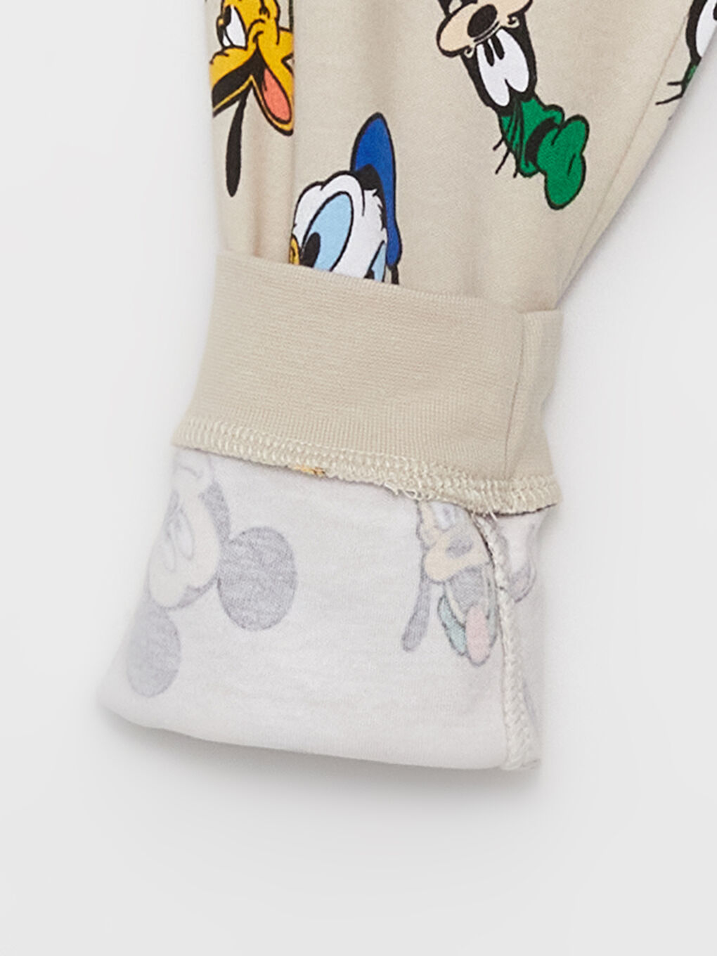 LCW baby Bej Bisiklet Yaka Mickey Mouse Baskılı Erkek Bebek Pijama Takımı - 5