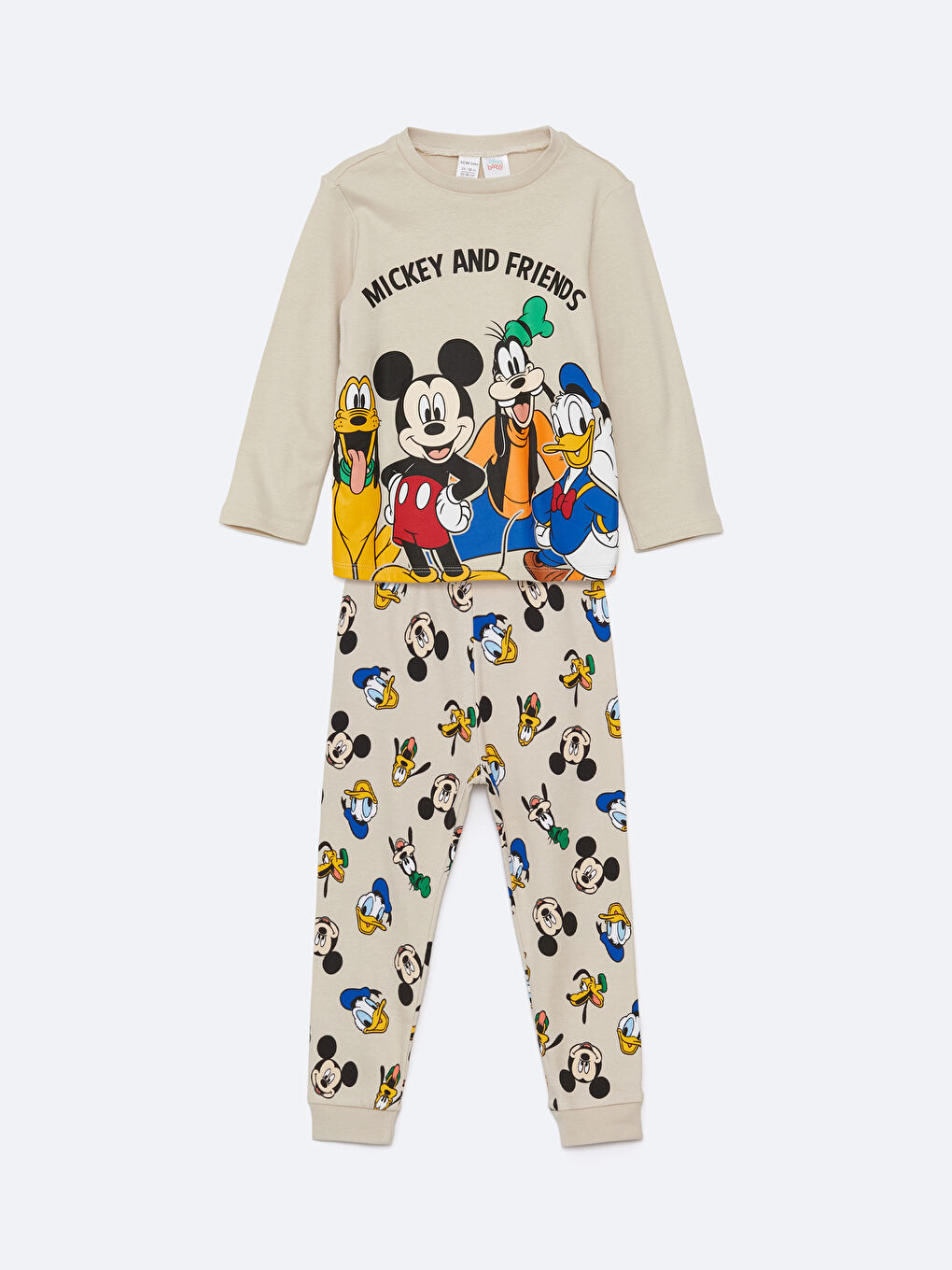 LCW baby Crew Neck Mickey Mouse Printed Baby Boys' Pyjama Set -W36891Z1-RMT